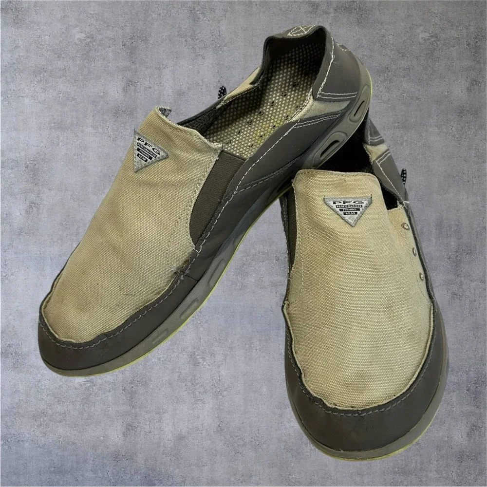 Columbia PFG Bahama Vent‎ Mens 11 Tan Brown Slip On Boat Shoes BM4677-005